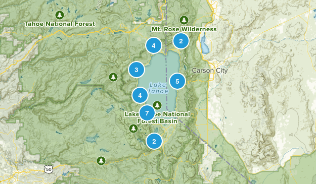 Tahoe Hikes Map