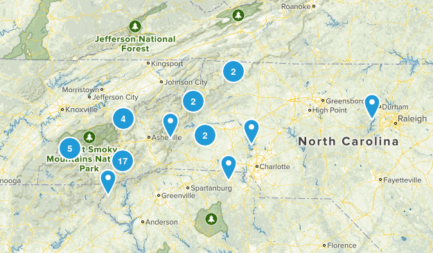 North Carolina Camping Map
