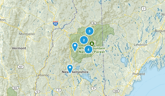 White Mountains Waterfalls Map