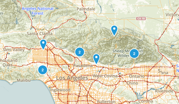 LA County Hikes Map