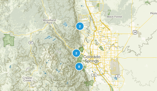Colorado Springs Hikes Map