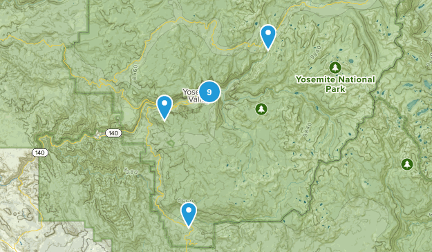 Yosemite Hikes Map