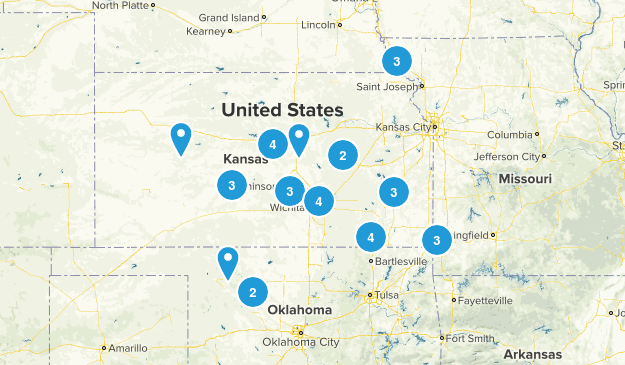 Trails Close to Wichita Map