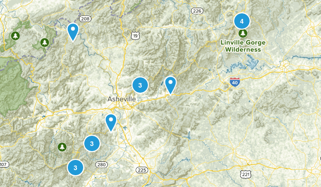 Asheville Hikes Map