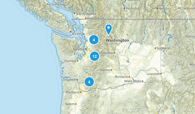 Moderate Washington Trails Map