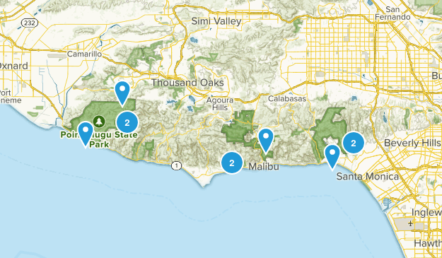 10 miles or less malibu area Map