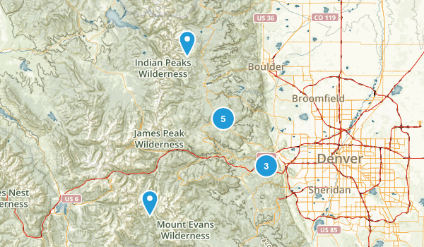 hikes to do near denver Map