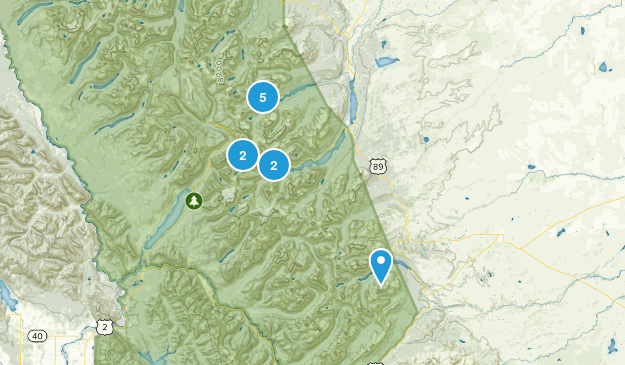 East Glacier Hikes Map