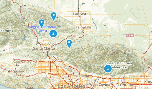 Angeles national Forest 4 x 4 trails Map