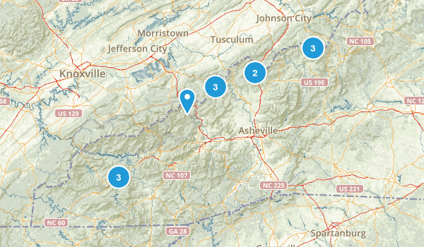 Appalachian Trail: North Carolina: Best Day Hikes Map