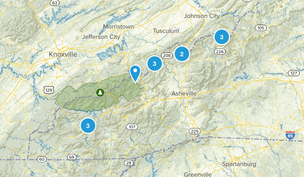 Appalachian Trail: North Carolina: Best Day Hikes Map