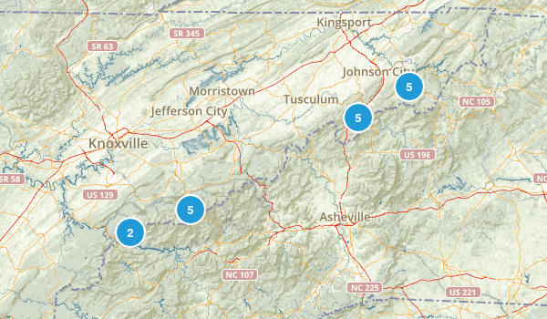 Appalachian Trail: Tennessee: Best Day Hikes Map