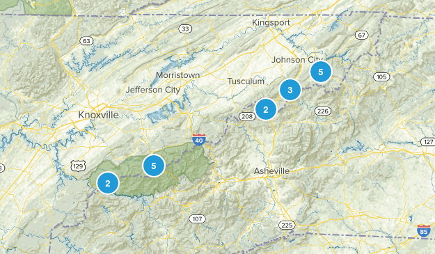 Appalachian Trail: Tennessee: Best Day Hikes Map
