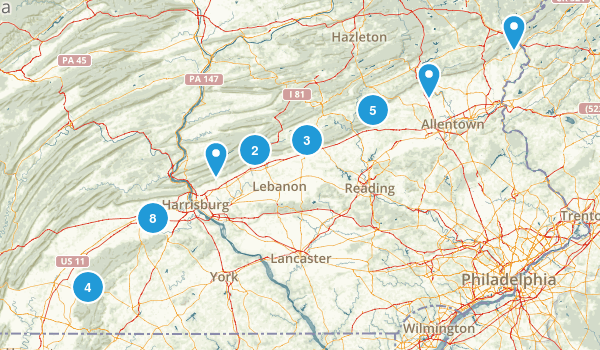 Appalachian Trail: Pennsylvania: Best Day Hikes Map