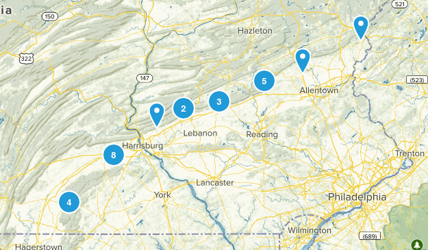 Appalachian Trail: Pennsylvania: Best Day Hikes Map