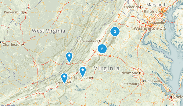Hikes to Do - Virginia Map