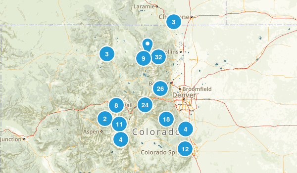 Colorado Summit or Mountain Hikes Map
