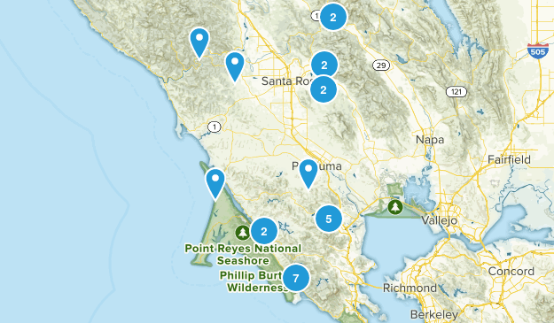 Petaluma Day Hikes Map
