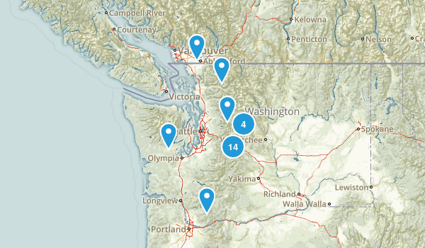 Washington Snowshoeing Map