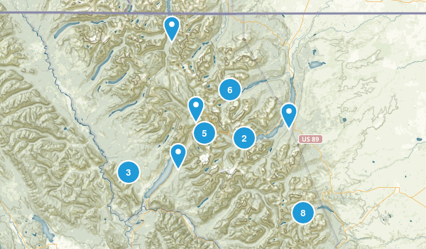 Glacier National Park Hikes Map