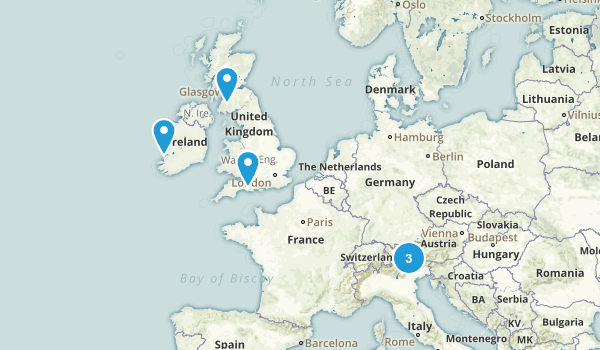 Fall Foliage Hikes/Walks Europe Map