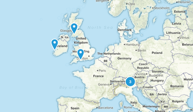 Fall Foliage Hikes/Walks Europe Map