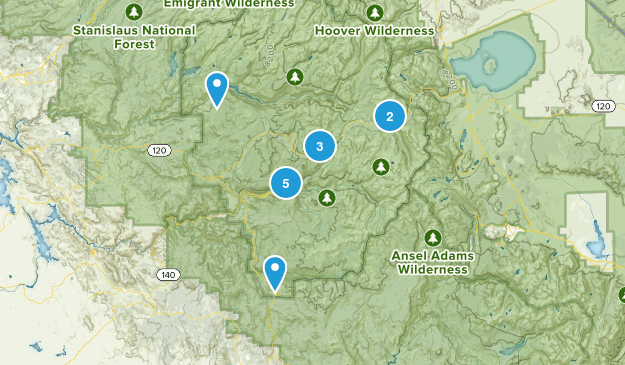 Yosemite Trails to Try Map
