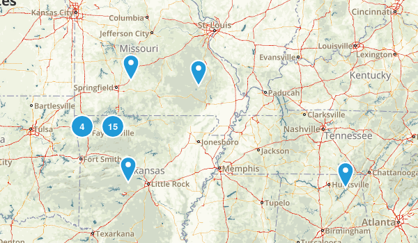 Ozarks Hikes Map
