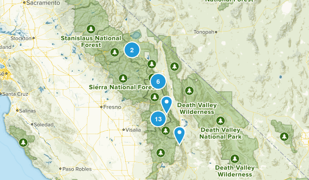 Sierra Backpacking Trails Map