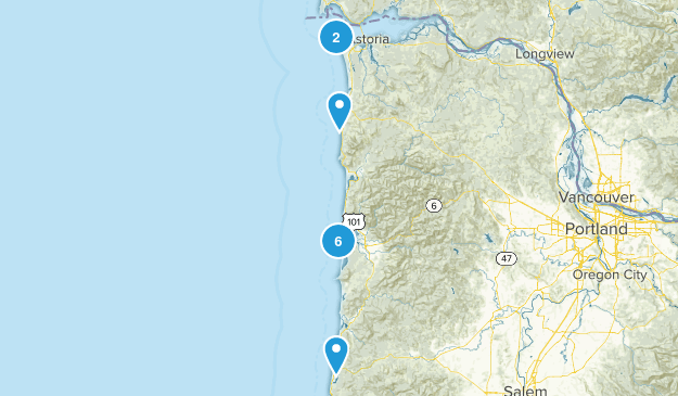 oregon north coast Map