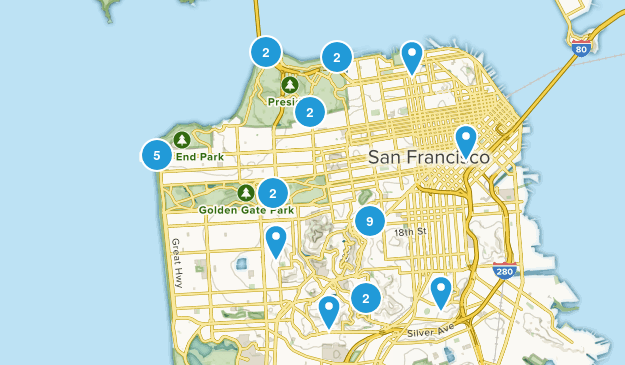 SF trails list Map