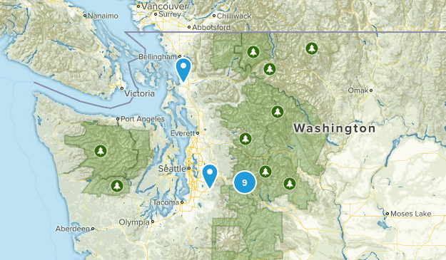 Local "Medium" Day Hikes Map