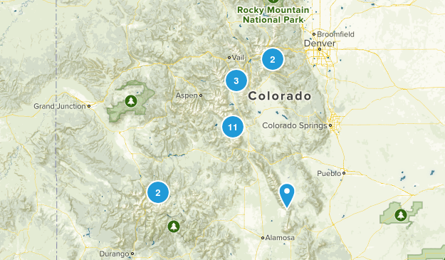 Class 2 Fourteeners Map