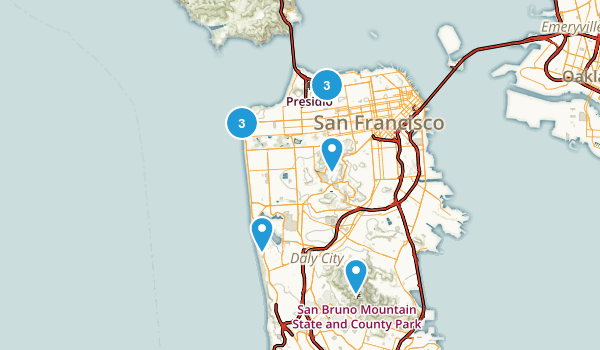 San Francisco Hikes Map