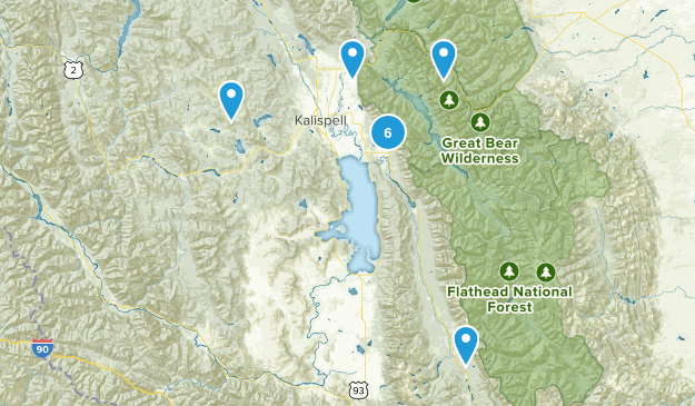 Flathead Nat'l Forest Day Hikes Map