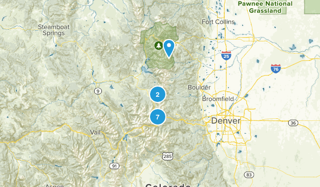 Colorado- moderate hikes Map