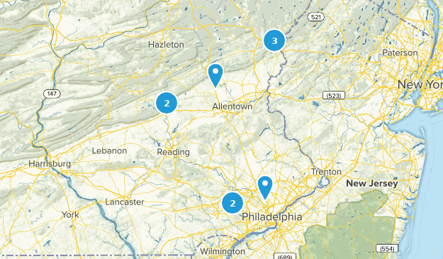 hikes near philly Map