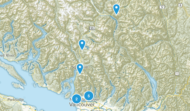 BC hiking trips Map