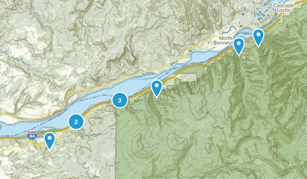 Oregon, Columbia Gorge Map