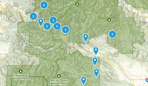 family/ lake hikes Map