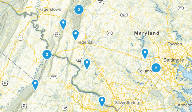 Day Trip Hikes Map