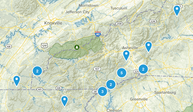 waterfalls with dogs allowed Map