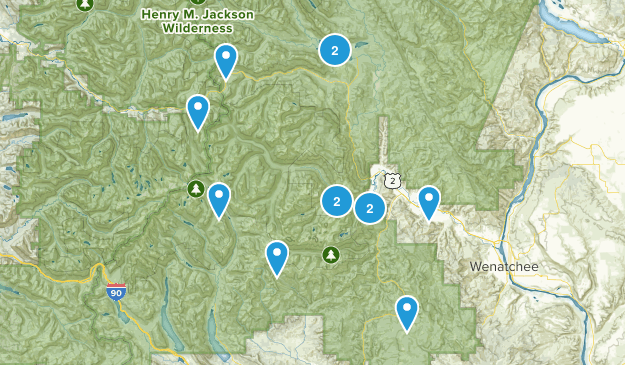 Wenatchee area hikes Map