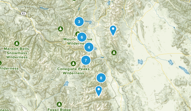 collegiate peaks wilderness Map