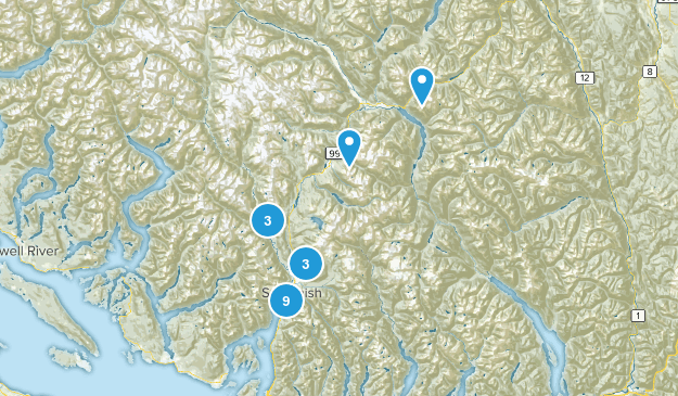 Squamish Area Hikes Map