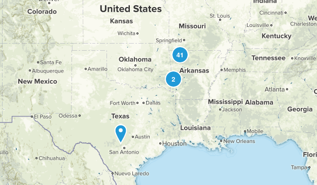 Arkansas Waterfalls Map