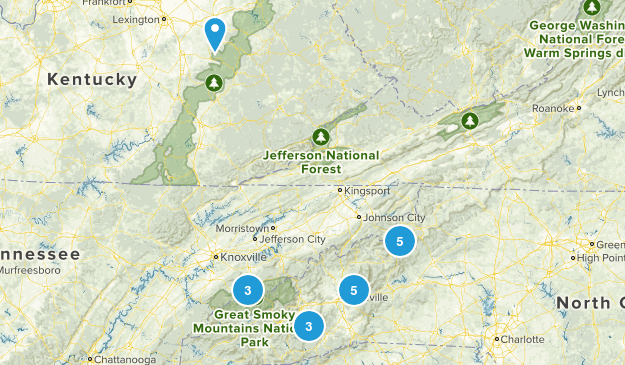 North Carolina & Tennessee Map