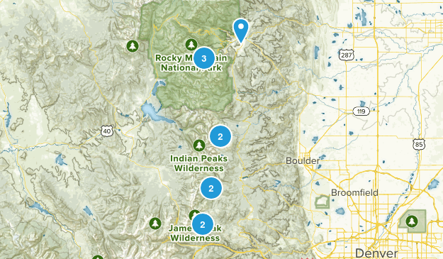 Easy Hikes with Lakes Map