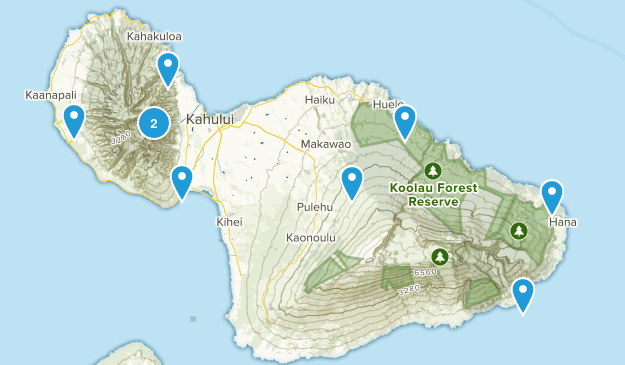 Maui Hikes Map