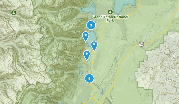 Tetons Hikes Map